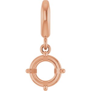 14K Rose Gold 6mm Round Charm/Pendant Mounting – image 2