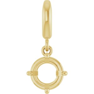 14K Yellow Gold 6mm Round Charm/Pendant Mounting – image 2