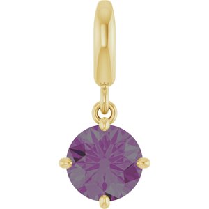 18K Yellow Gold-Plated Sterling Silver Lab-Grown Alexandrite Charm/Pendant
