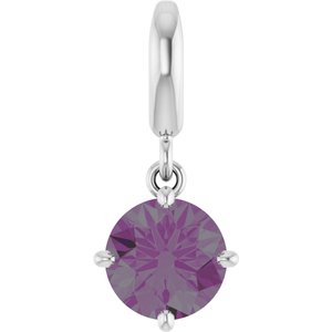 Sterling Silver Lab-Grown Alexandrite Charm/Pendant