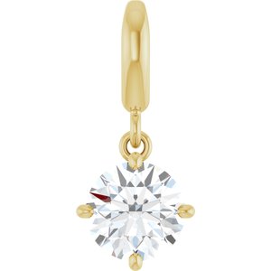 14K Yellow Gold 3/4 CT Natural Diamond Charm/Pendant