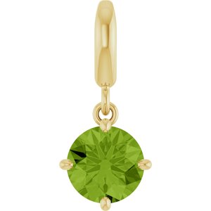 18K Yellow Gold-Plated Sterling Silver Natural Peridot Charm/Pendant