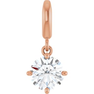 14K Rose Gold 3/4 CT Lab-Grown Diamond Charm/Pendant