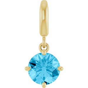14K Yellow Gold Natural Aquamarine Charm/Pendant