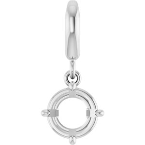 14K White Gold 6mm Round Charm/Pendant Mounting – image 2