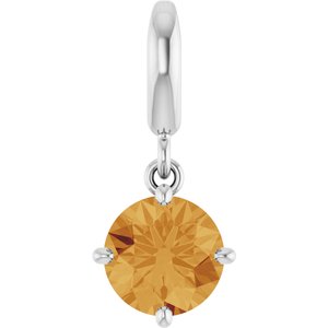 Platinum Natural Citrine Charm/Pendant
