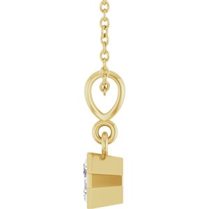 14K Yellow Gold 4x4 mm Asscher Solitaire 18" Necklace Mounting – image 5