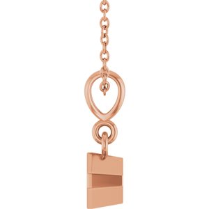 14K Rose Gold 4x4 mm Asscher Solitaire 18" Necklace Mounting – image 6