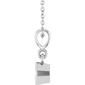 10K White Gold 4x4 mm Asscher Solitaire 18" Necklace Mounting – image 6