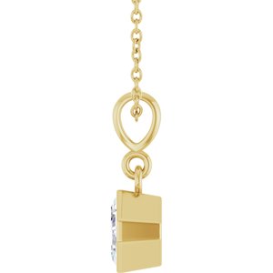 10K Yellow Gold 5x5 mm Asscher Solitaire 18" Necklace Mounting – image 5