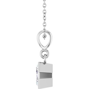 14K White Gold 5x5 mm Asscher Solitaire 18" Necklace Mounting – image 5