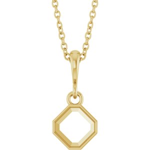 14K Yellow Gold 5x5 mm Asscher Solitaire 18" Necklace Mounting – image 2