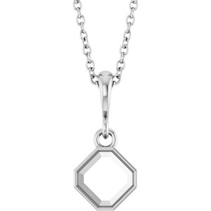 Sterling Silver 5x5 mm Asscher Solitaire 18" Necklace Mounting – image 2