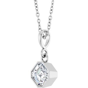 Platinum 3/4 CT Lab-Grown Diamond Solitaire 18" Necklace – image 2