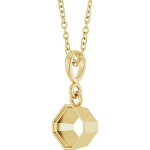 10K Yellow Gold 5x5 mm Asscher Solitaire 18" Necklace Mounting – image 4