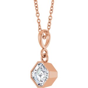 14K Rose Gold 3/4 CT Lab-Grown Diamond Solitaire 18" Necklace – image 2