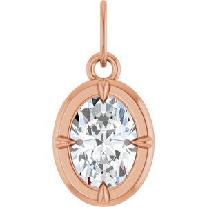 14K Rose Gold 3/4 CT Lab-Grown Diamond Charm/Pendant