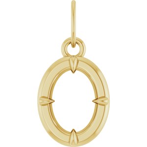 10K Yellow Gold 7x5 mm Oval Claw-Prong Bezel-Style Charm/Pendant Mounting – image 2