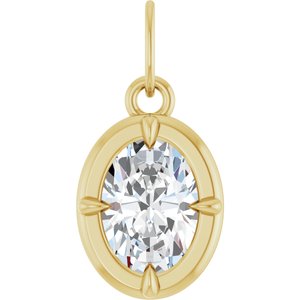14K Yellow Gold 7x5 mm Oval Claw-Prong Bezel-Style Charm/Pendant Mounting