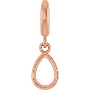 14K Rose Gold 6x4 mm Pear Cabochon Charm/Pendant Mounting – image 2