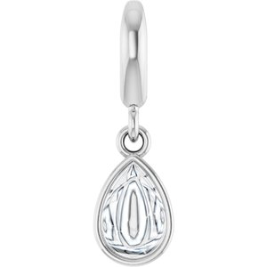 Sterling Silver 6x4 mm Pear Cabochon Charm/Pendant Mounting