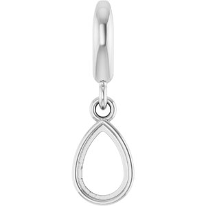 Sterling Silver 6x4 mm Pear Cabochon Charm/Pendant Mounting – image 2