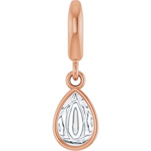 14K Rose Gold 6x4 mm Pear Cabochon Charm/Pendant Mounting