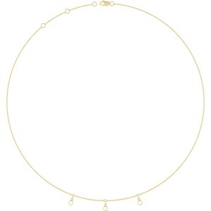 14K Yellow Gold 3 mm Round 3-Stone Station 16-18" Necklace Mounting – image 2