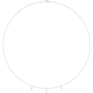 Sterling Silver 3 mm Round 3-Stone Station 16-18" Necklace Mounting – image 2