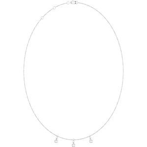 Sterling Silver 3 mm Round 3-Stone Station 16-18" Necklace Mounting – image 4