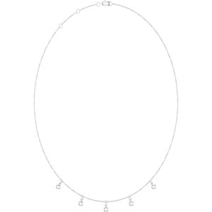 Platinum 3 mm Round 5-Stone Station 16-18" Necklace Mounting – image 4
