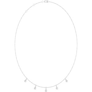 Platinum Natural Diamond 5-Stone Station 16-18" Necklace – image 2