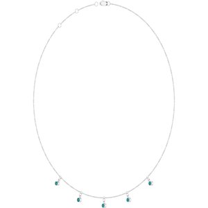 Platinum Lab-Grown Alexandrite 5-Stone Station 16-18" Necklace – image 2