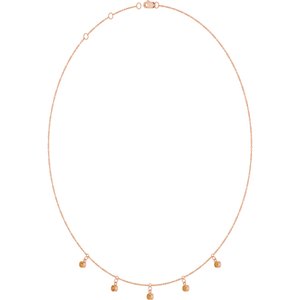 14K Rose Gold Natural Citrine 5-Stone Station 16-18" Necklace – image 2