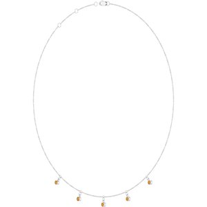Sterling Silver Natural Citrine 5-Stone Station 16-18" Necklace – image 2