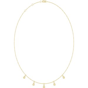 14K Yellow Gold 3 mm Round 5-Stone Station 16-18" Necklace Mounting – image 4
