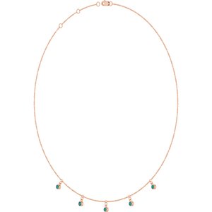 14K Rose Gold Lab-Grown Alexandrite 5-Stone Station 16-18" Necklace – image 2