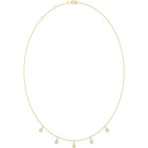 14K Yellow Gold Lab-Grown Diamond 5-Stone Station 16-18" Necklace – image 2