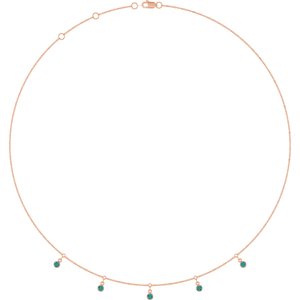 14K Rose Gold Lab-Grown Alexandrite 5-Stone Station 16-18" Necklace