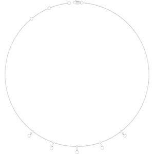 Sterling Silver 3 mm Round 5-Stone Station 16-18" Necklace Mounting – image 2