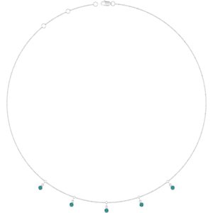 Platinum Lab-Grown Alexandrite 5-Stone Station 16-18" Necklace