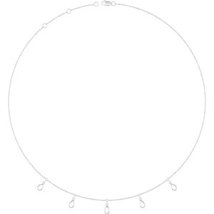 Platinum 5x3 mm Pear 5-Stone Station 16-18" Necklace Mounting – image 2
