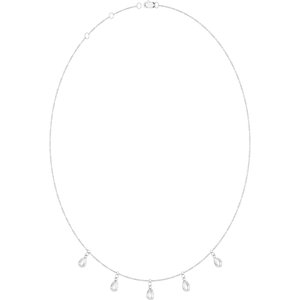 Platinum 5x3 mm Pear 5-Stone Station 16-18" Necklace Mounting – image 4