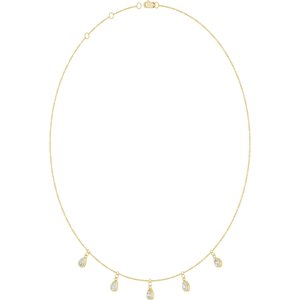 14K Yellow Gold Lab-Grown Diamond 5-Stone Station 16-18" Necklace – image 2