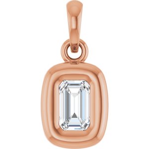 14K Rose Gold 1/3 CT Natural Diamond Charm/Pendant