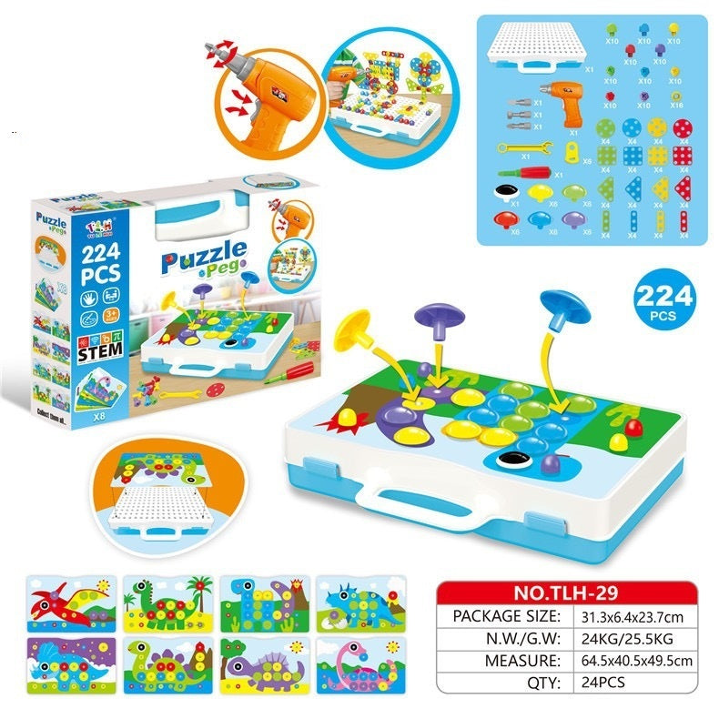 Kids Drill Puzzle Building Kit – Educational Construction Toy Set