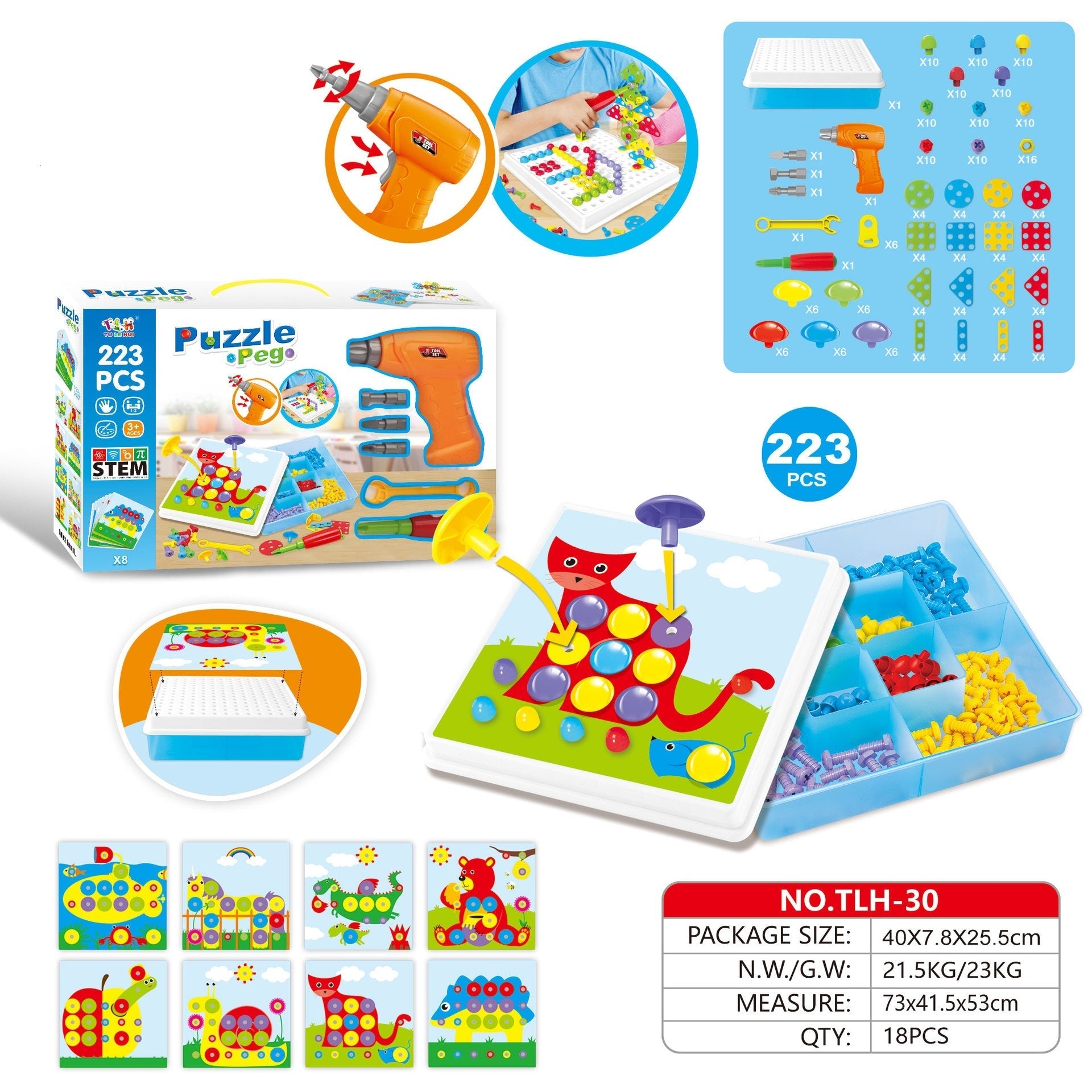 Kids Drill Puzzle Building Kit – Educational Construction Toy Set