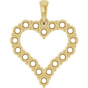 10K Yellow Gold 2.5 mm Round Heart Pendant Mounting – image 2