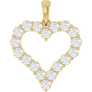 10K Yellow Gold 2.5 mm Round Heart Pendant Mounting