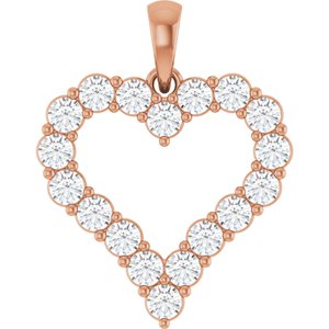 14K Rose Gold 2.5 mm Round Heart Pendant Mounting